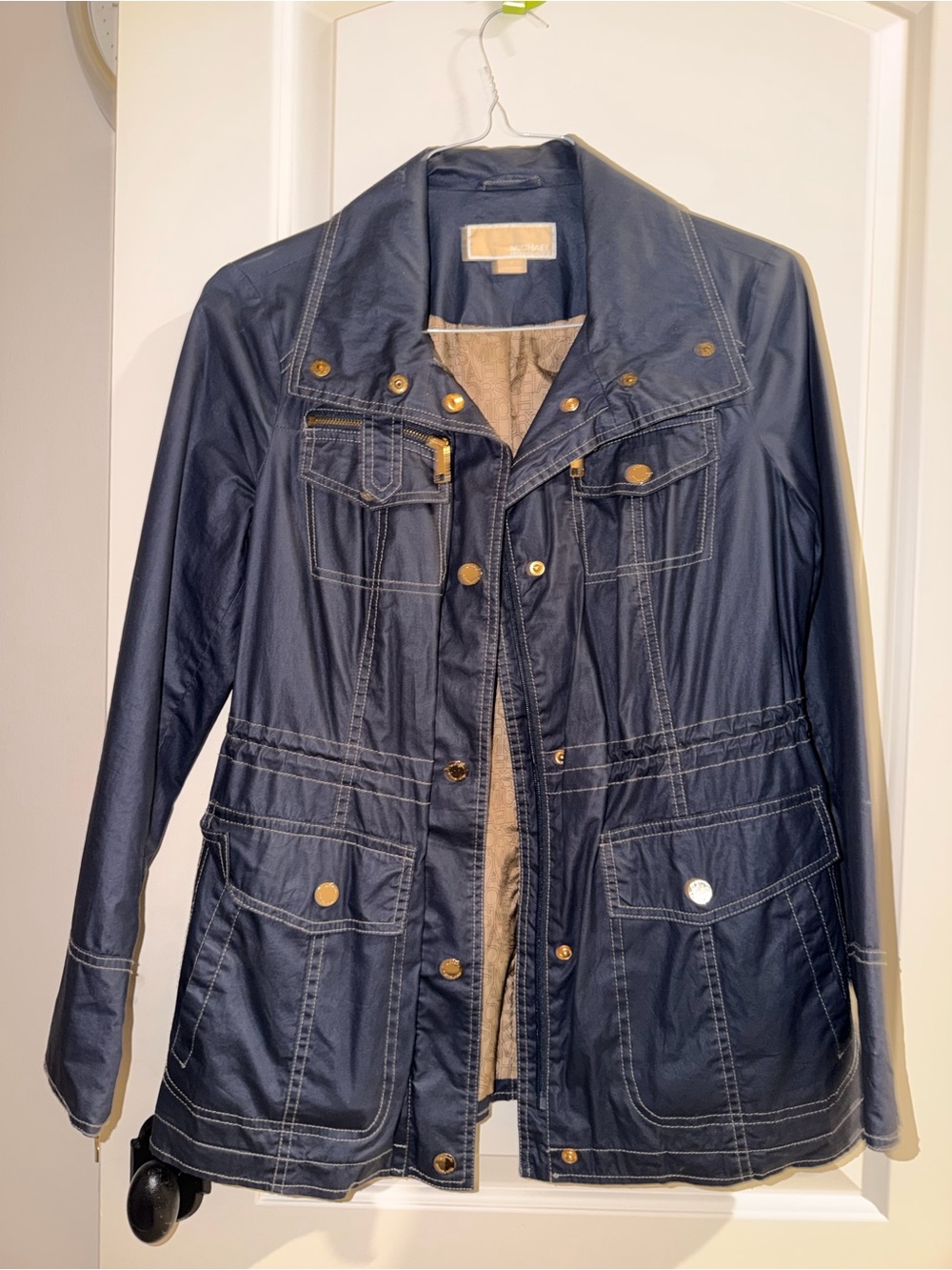 MICHAEL Michael Kors Navy Utility Jacket with Contrast Stitching